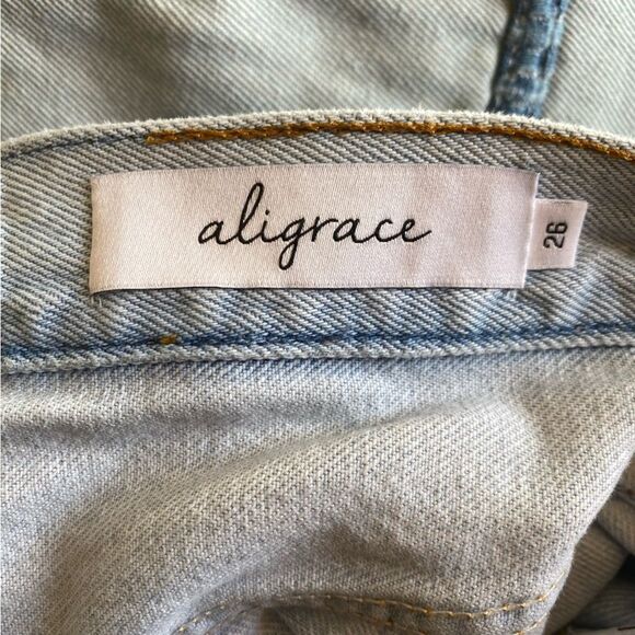 NWT Aligrace Levis jeans Cuffed Baggy Customs blue Light Wash Revolve $398 26 - Picture 9 of 13